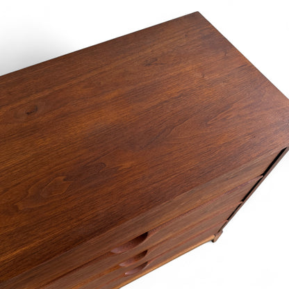 Walnut Mid-Century 4 Drawers Highboy Dresser
