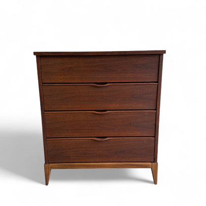 Walnut Mid-Century 4 Drawers Highboy Dresser