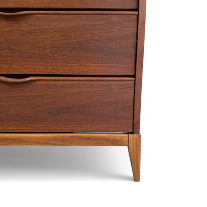 Walnut Mid-Century 4 Drawers Highboy Dresser