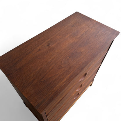 Walnut Mid-Century 4 Drawers Highboy Dresser
