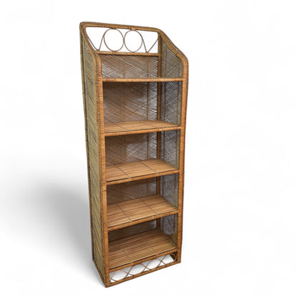Boho Wicker Rattan Bookshelf