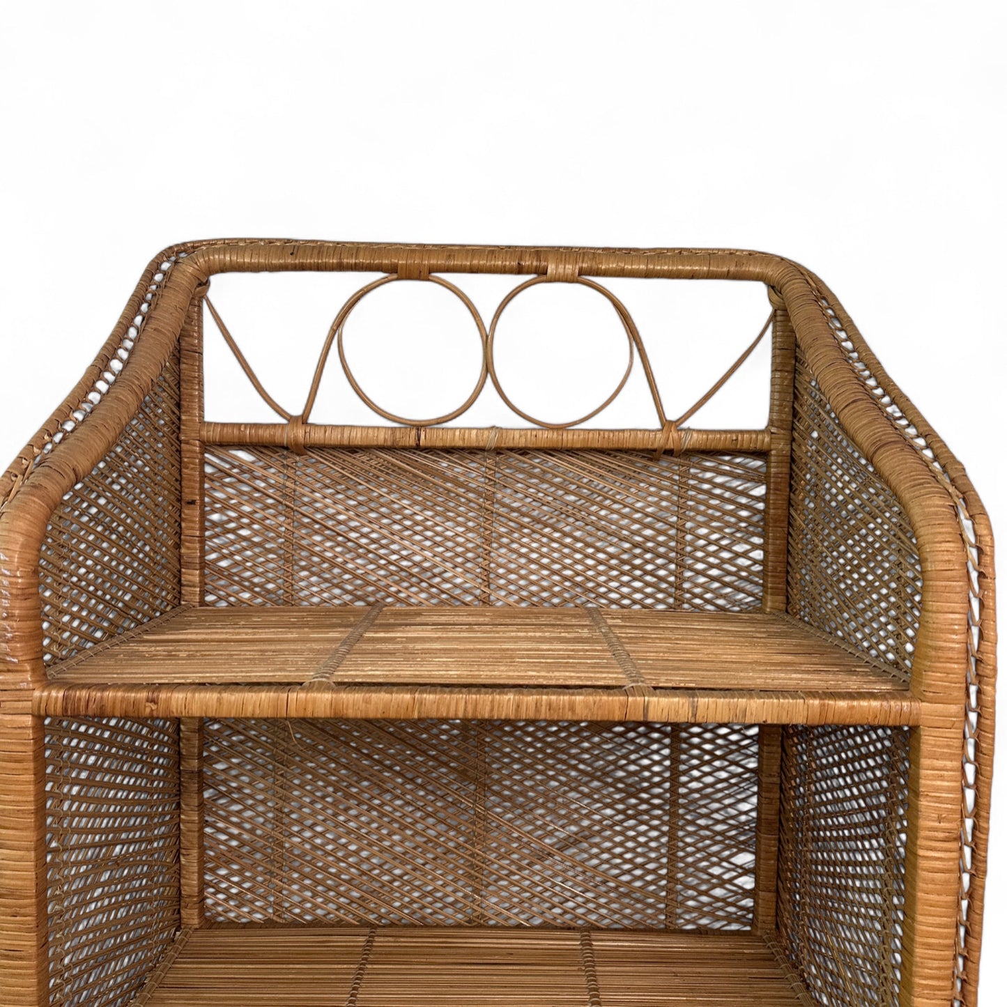 Boho Wicker Rattan Bookshelf