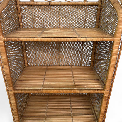 Boho Wicker Rattan Bookshelf