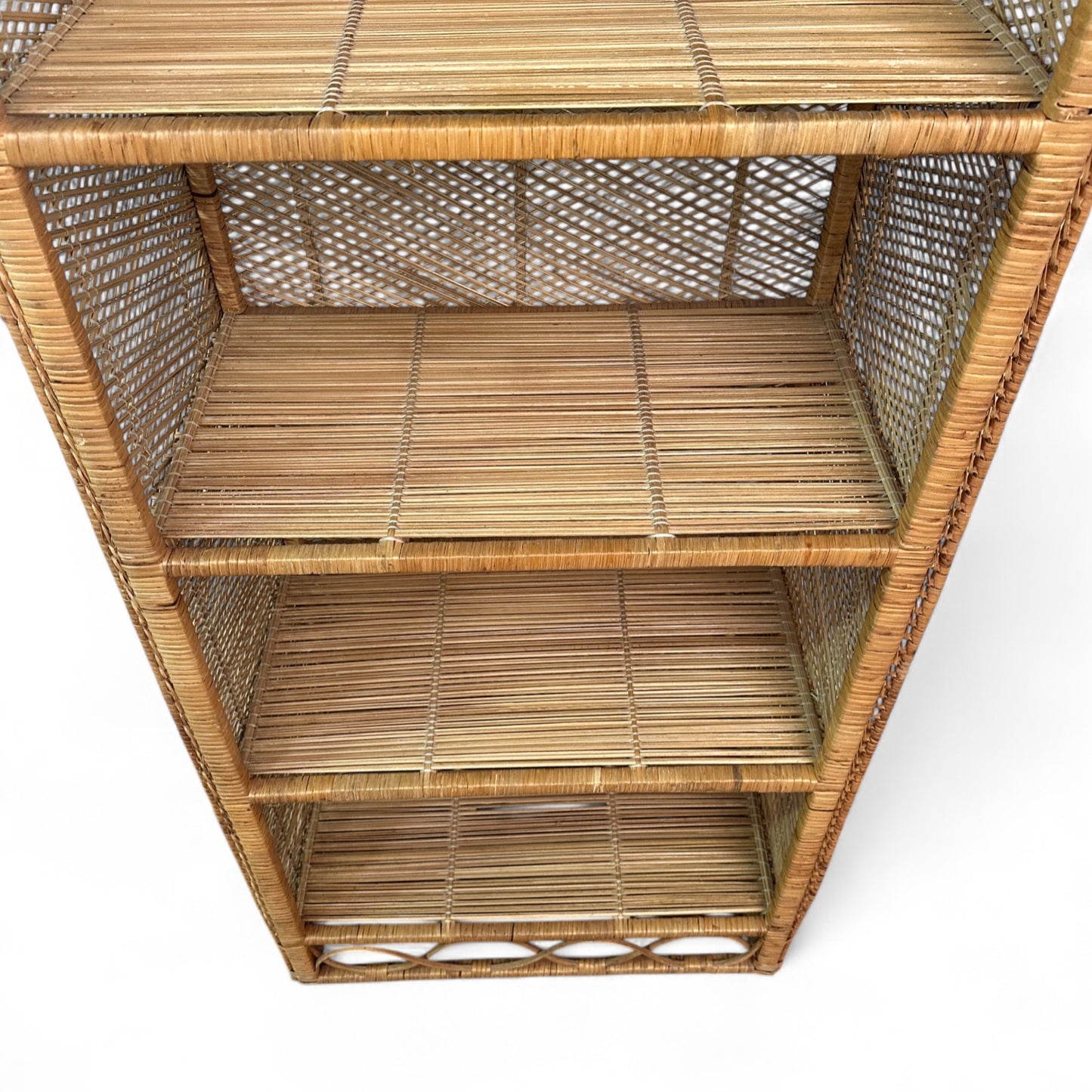 Boho Wicker Rattan Bookshelf