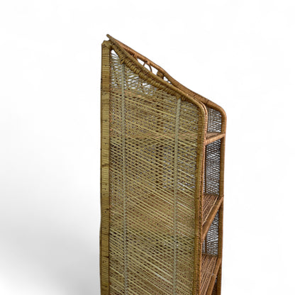 Boho Wicker Rattan Bookshelf