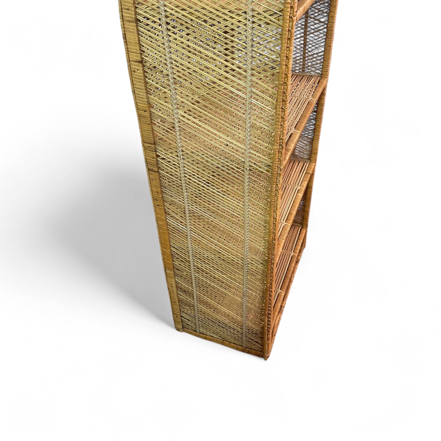 Boho Wicker Rattan Bookshelf