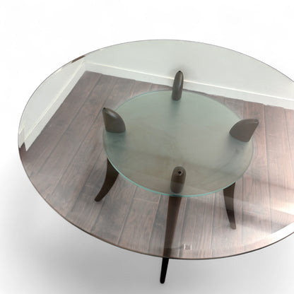 Contemporary High-End Round Glass Table