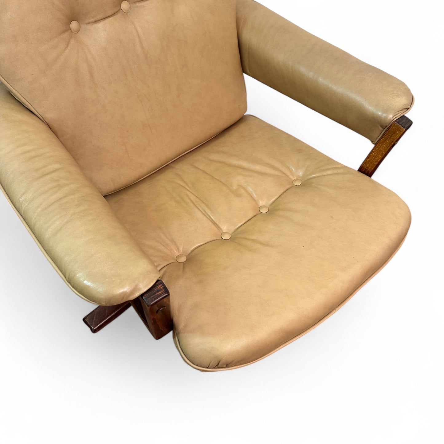 1970s Swedish Swivel Chair with Ottoman by Gote Möbler