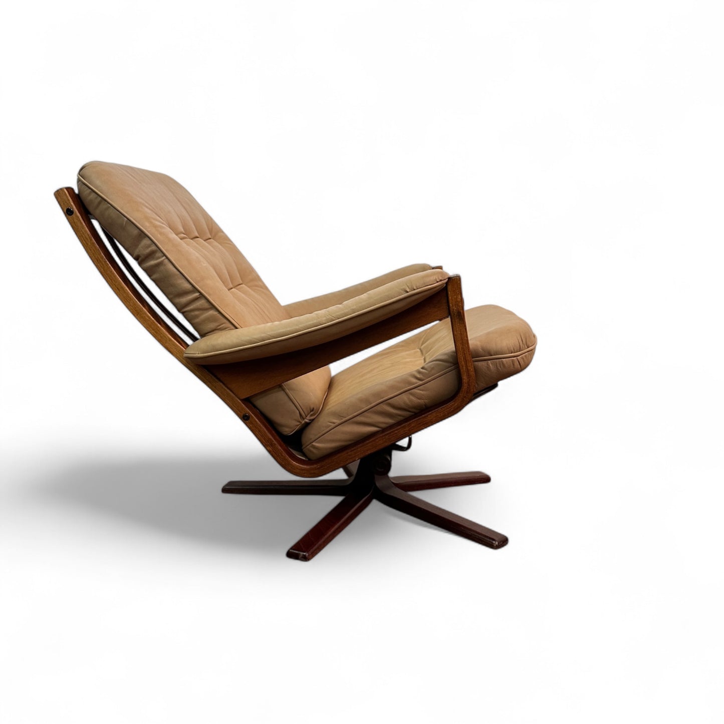 1970s Swedish Swivel Chair with Ottoman by Gote Möbler