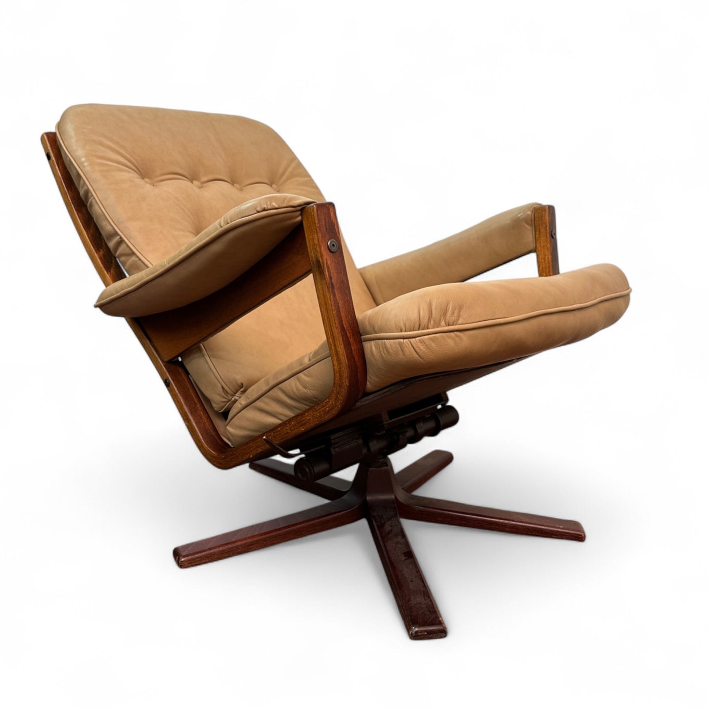 1970s Swedish Swivel Chair with Ottoman by Gote Möbler