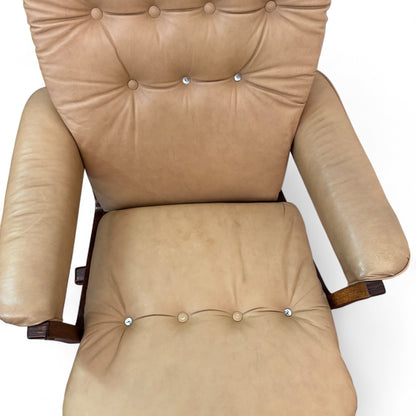 1970s Swedish Swivel Chair with Ottoman by Gote Möbler