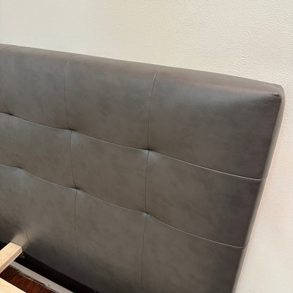 Faux Leather Mid-Century Style Queen Bed