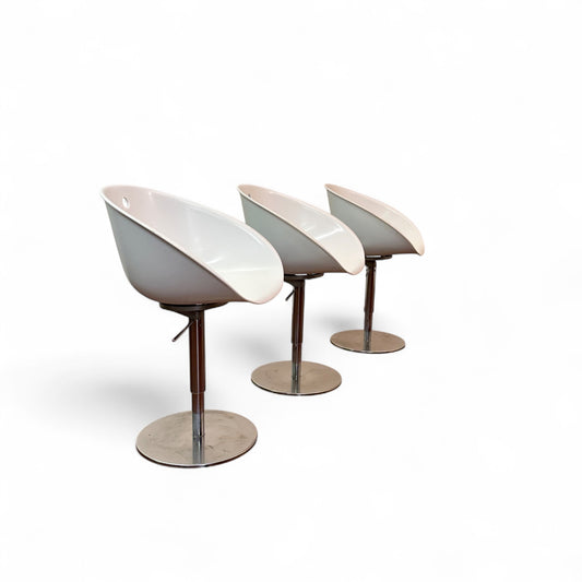 Italian Mid-Century Pedrali White Swivel Chair (x3)