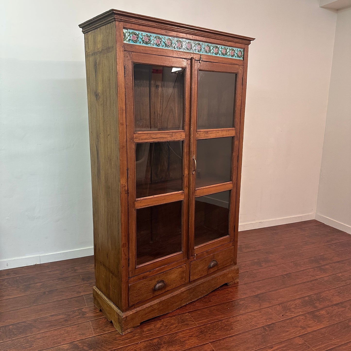 Green Teak Tile Cabinet