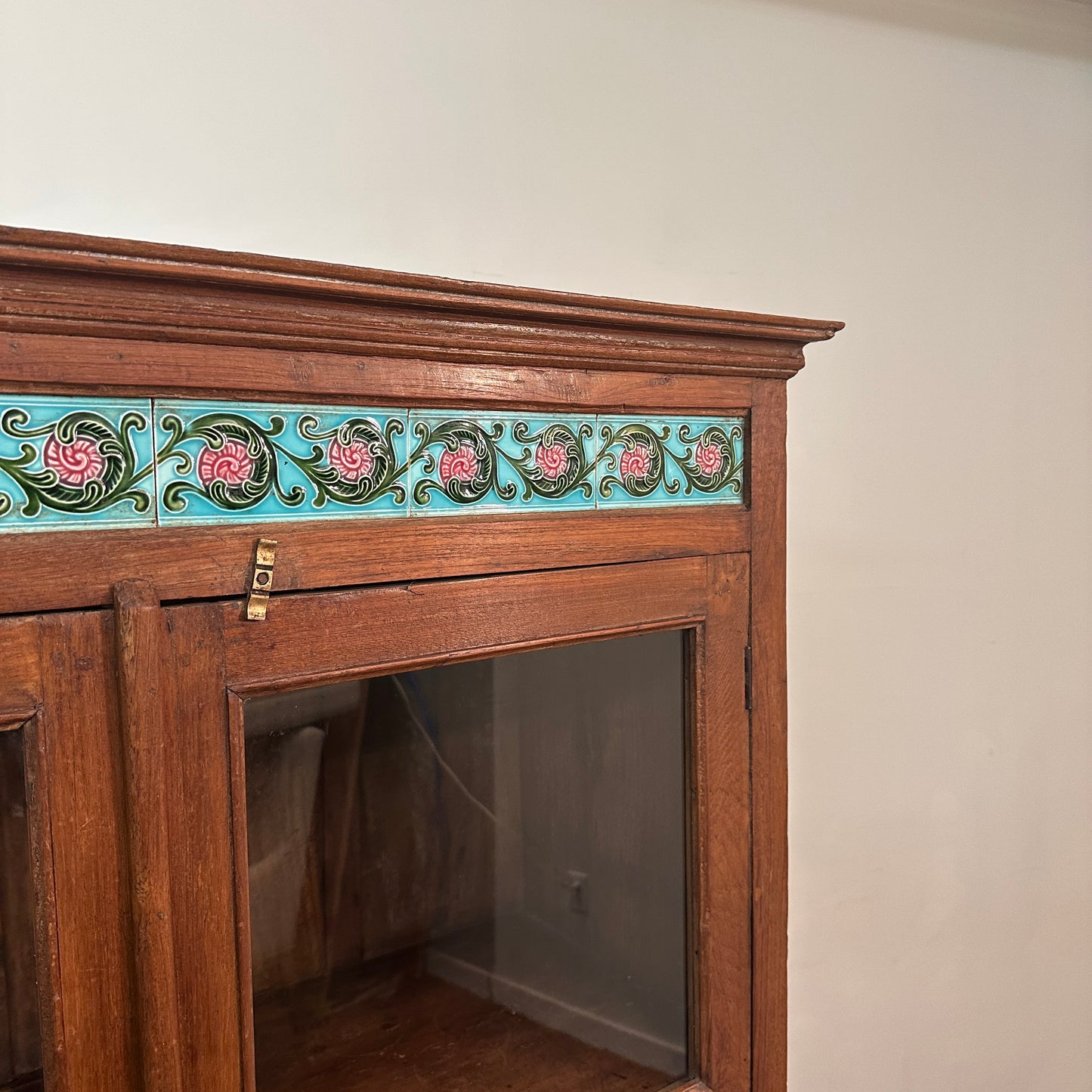 Green Teak Tile Cabinet
