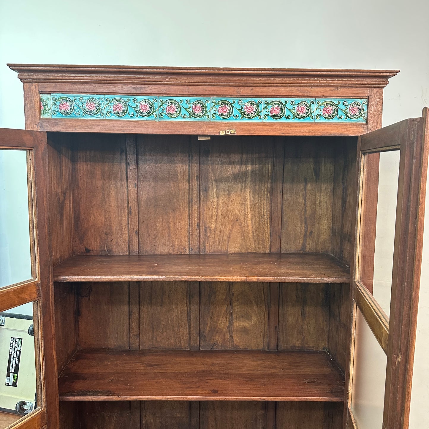 Green Teak Tile Cabinet