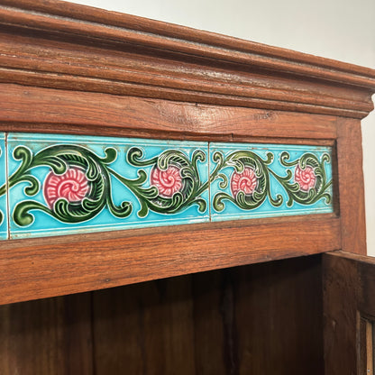 Green Teak Tile Cabinet