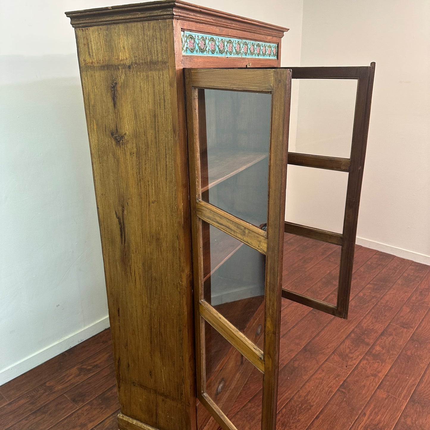 Green Teak Tile Cabinet