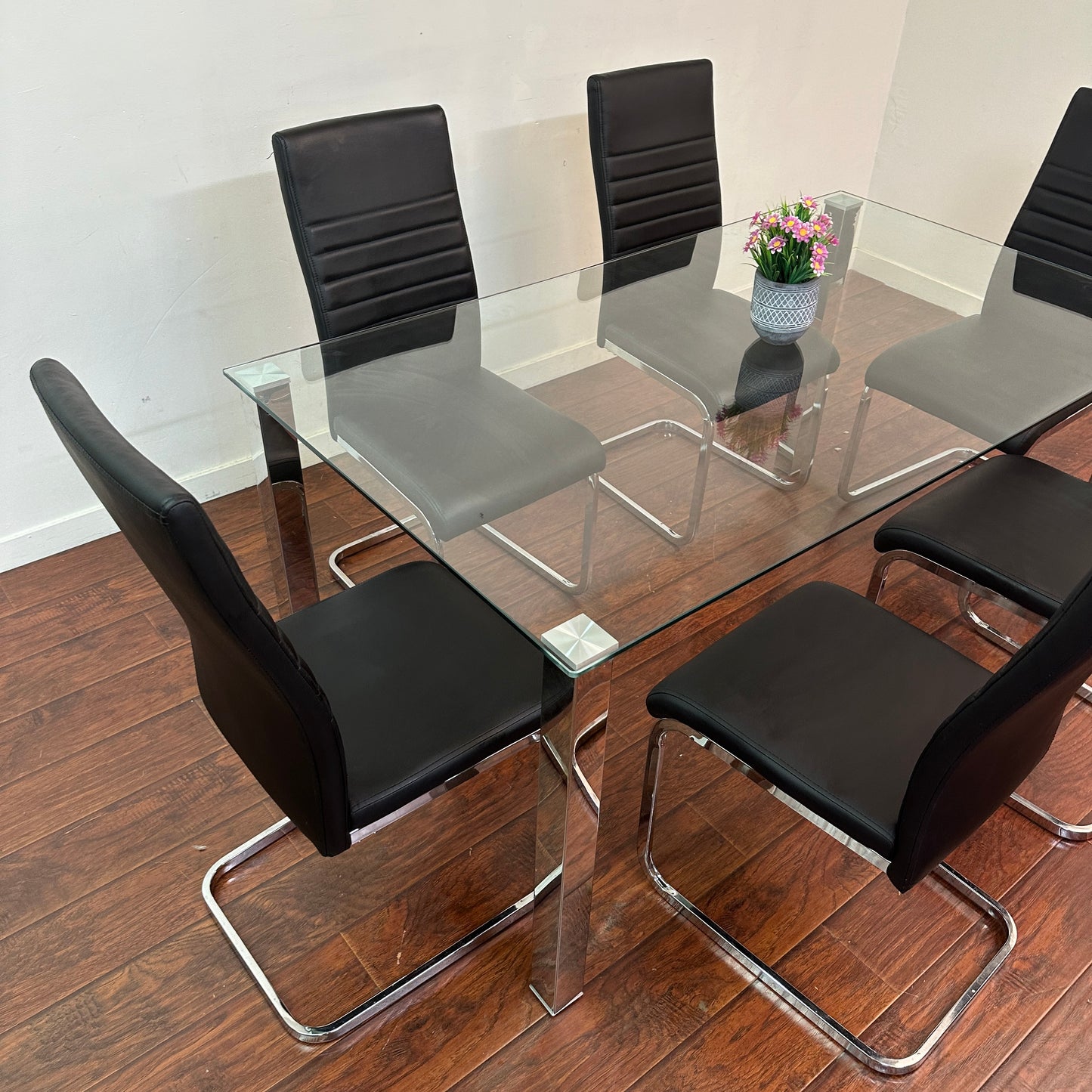 Modern Glass 7-pieces Dining Set