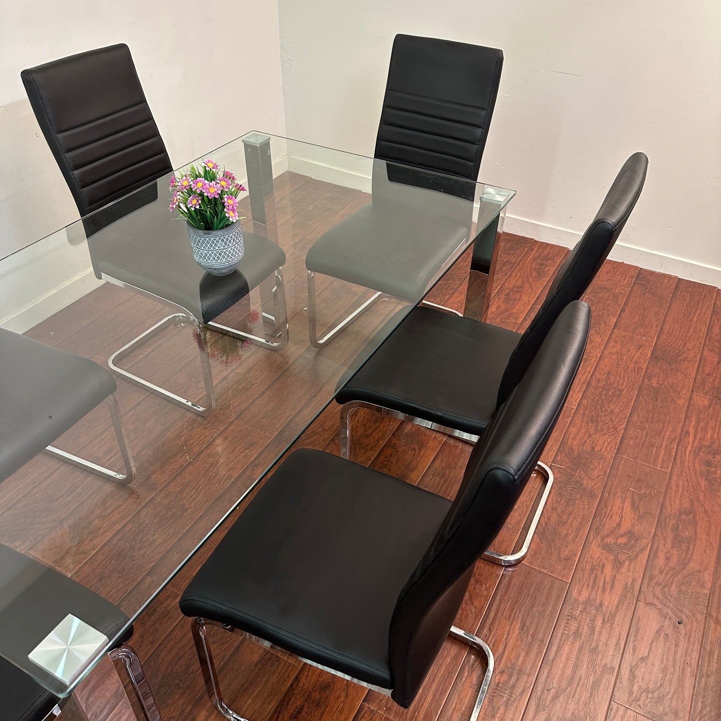 Modern Glass 7-pieces Dining Set