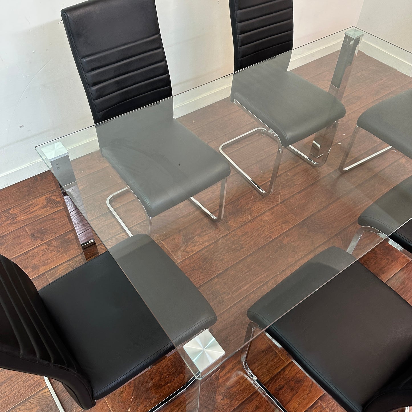 Modern Glass 7-pieces Dining Set