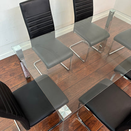 Modern Glass 7-pieces Dining Set