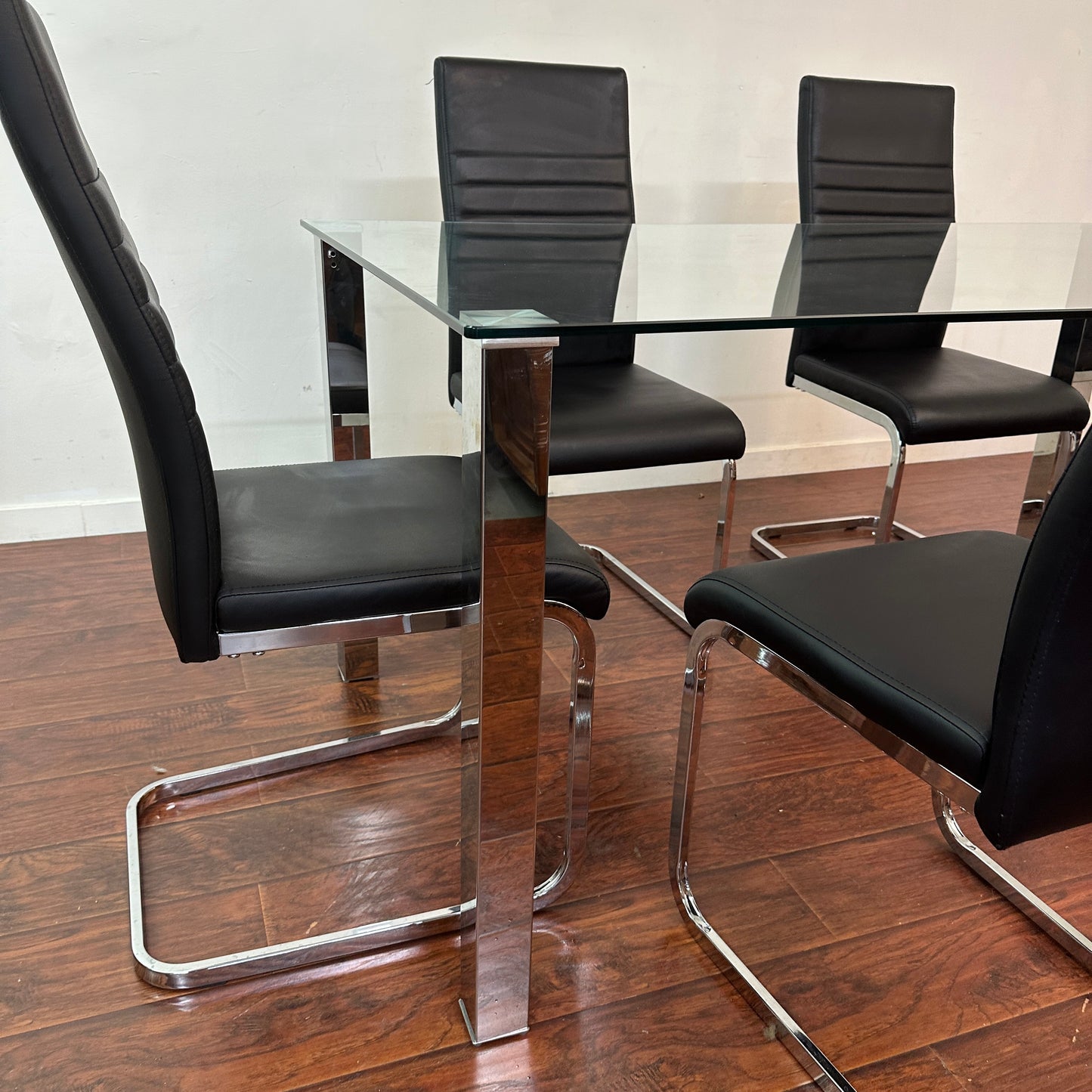 Modern Glass 7-pieces Dining Set