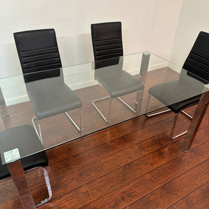 Modern Glass 7-pieces Dining Set