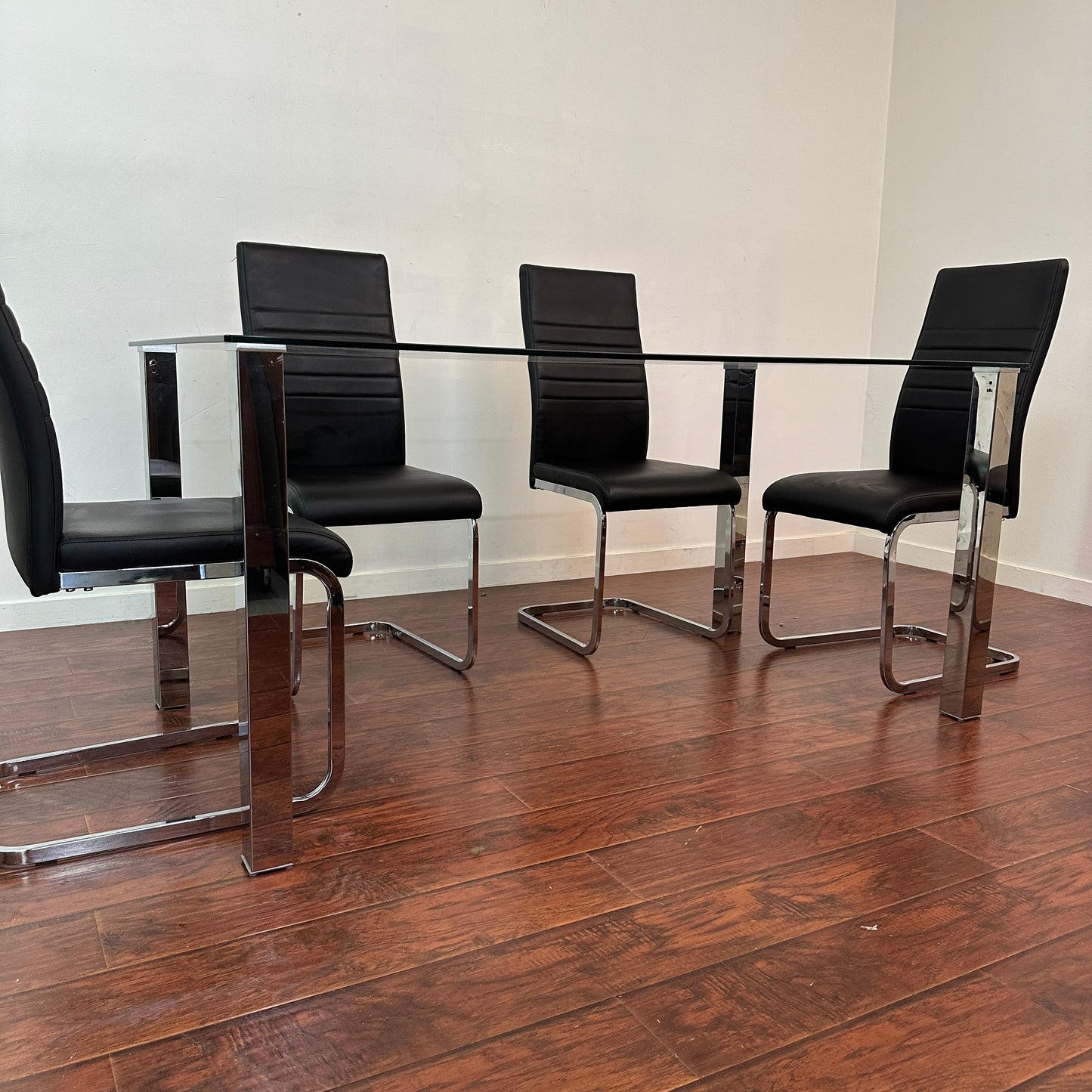 Modern Glass 7-pieces Dining Set