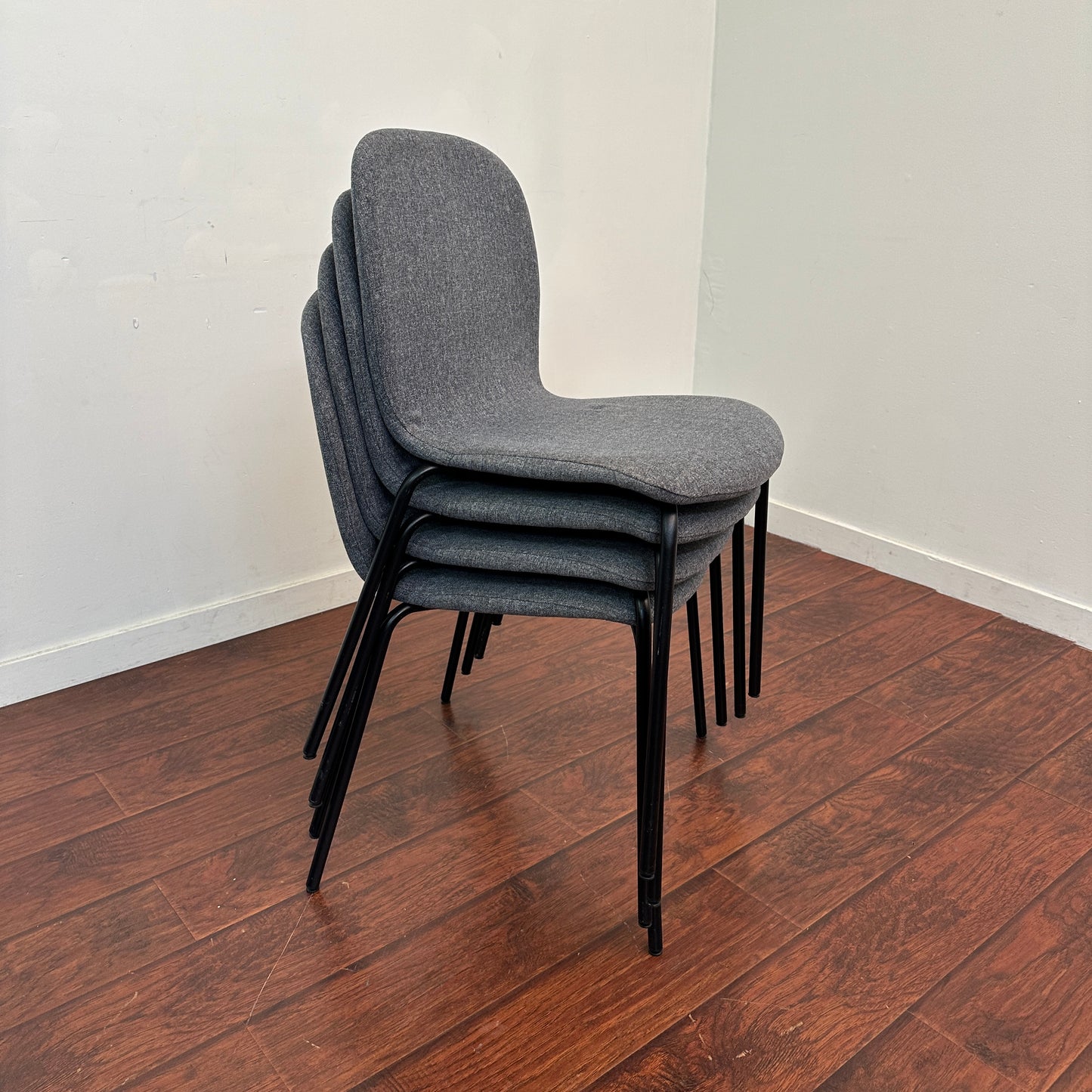 Stackable Grey Dining Chairs (x4)