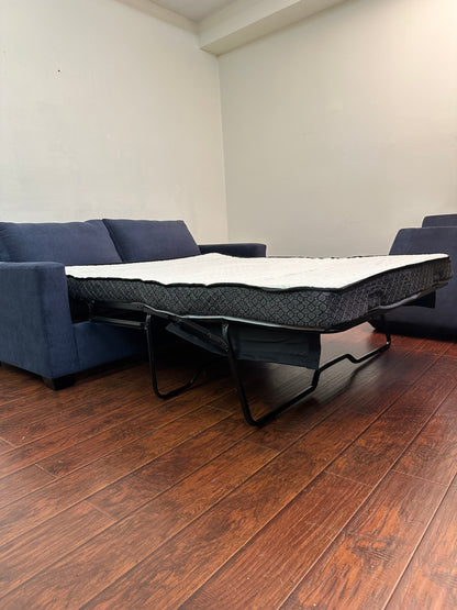 Blue Fabric Sofa Bed