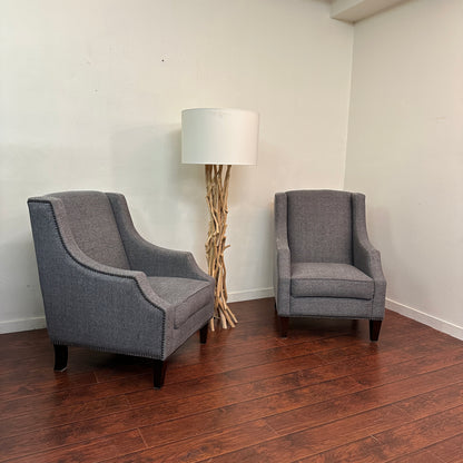 Modern Grey Accent Chairs (x2)