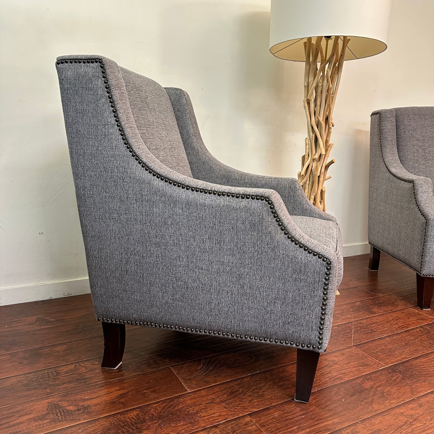 Modern Grey Accent Chairs (x2)