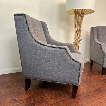 Modern Grey Accent Chairs (x2)