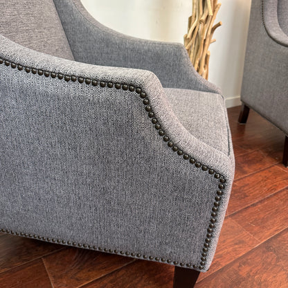 Modern Grey Accent Chairs (x2)