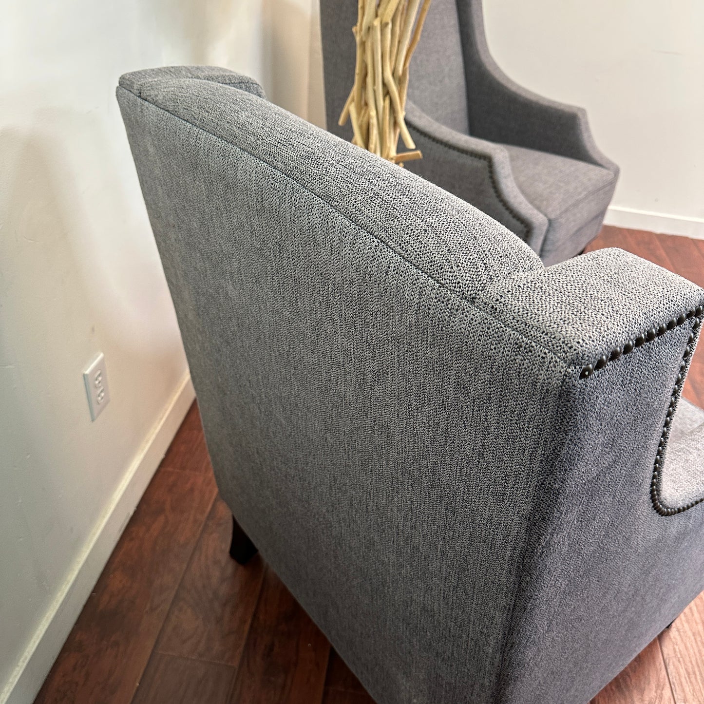 Modern Grey Accent Chairs (x2)