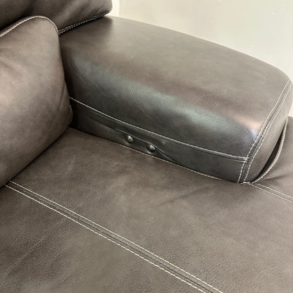 Charcoal Leather Power Reclining Sofa