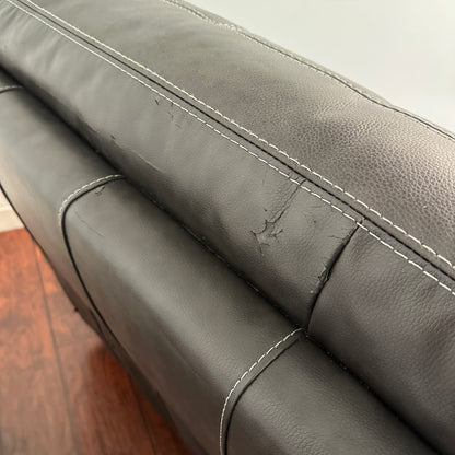 Charcoal Leather Power Reclining Sofa