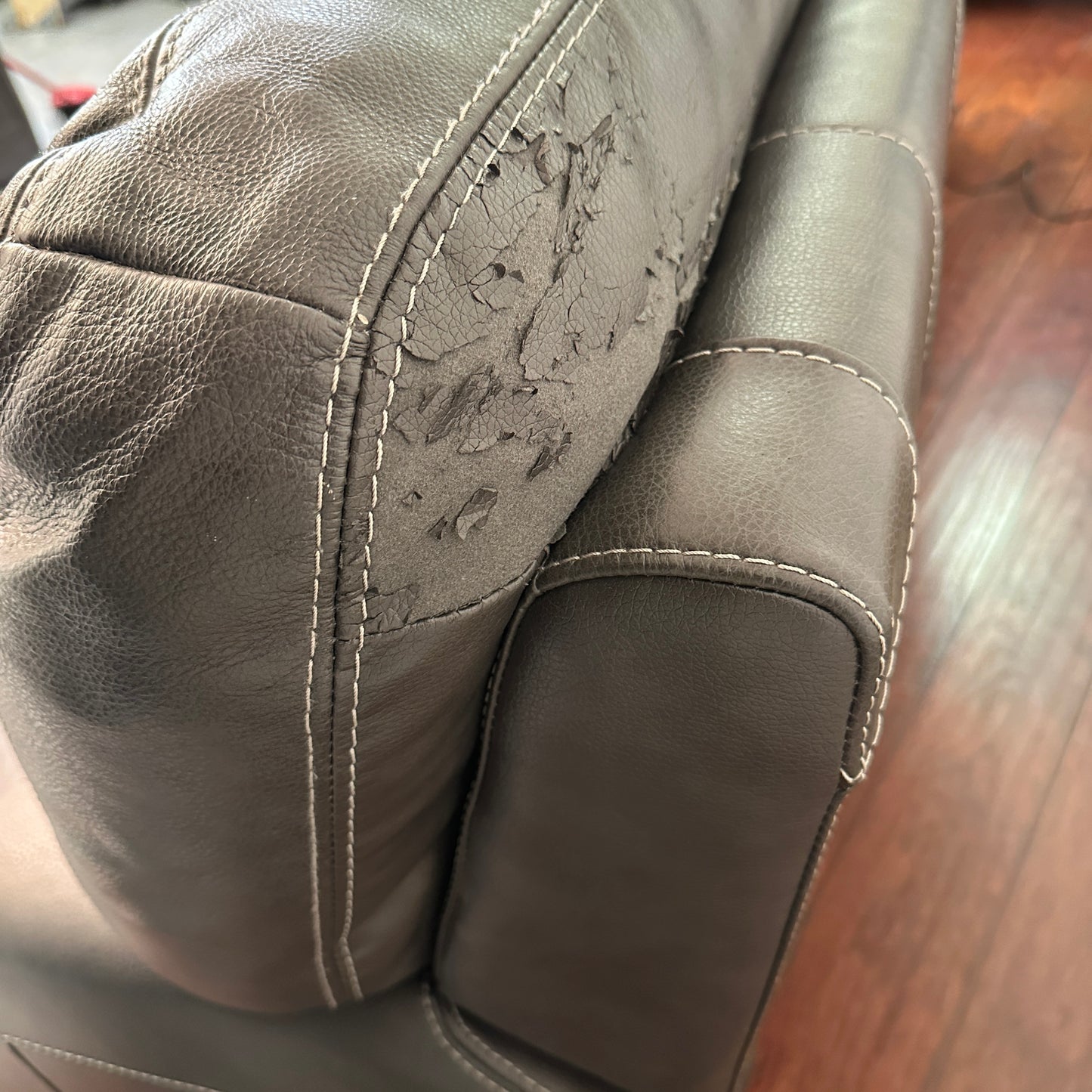 Charcoal Leather Power Reclining Sofa