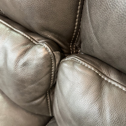 Charcoal Leather Power Reclining Sofa