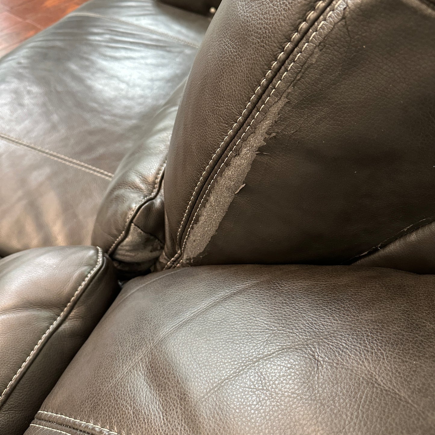 Charcoal Leather Power Reclining Sofa