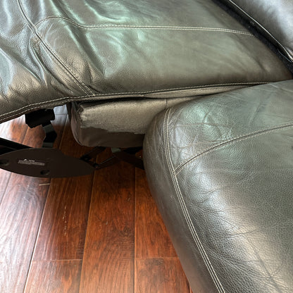 Charcoal Leather Power Reclining Sofa