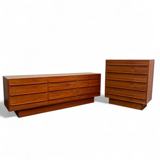 Scandinavian Mid-Century Teak Dresser Set