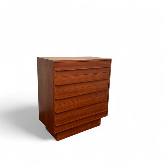 Scandinavian 5 Drawers Mid-Century Teak Highboy Dresser