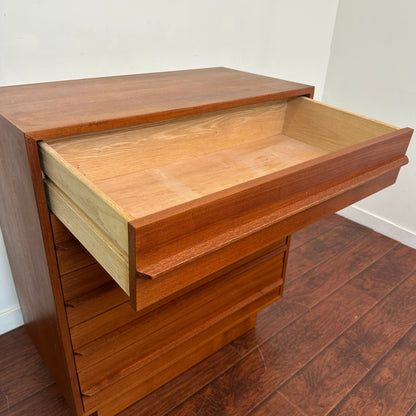 Scandinavian 5 Drawers Mid-Century Teak Highboy Dresser