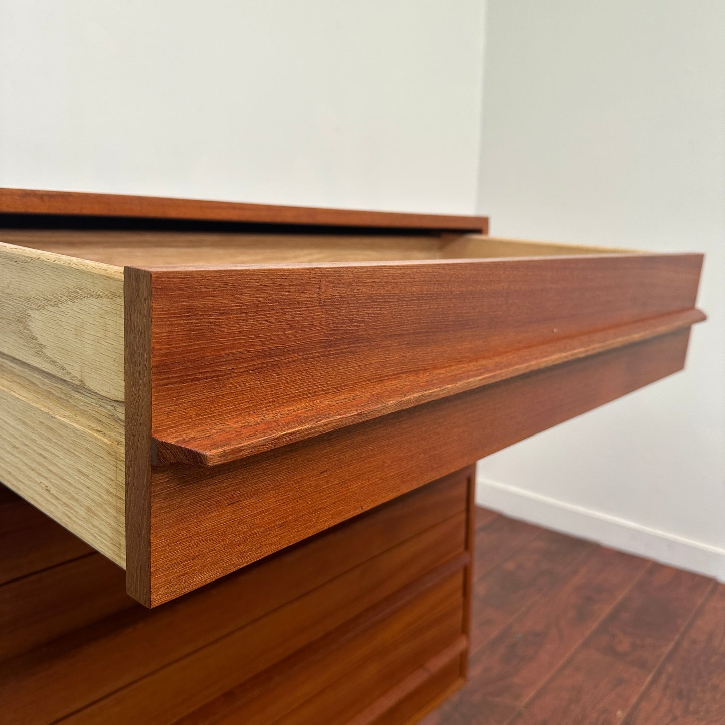 Scandinavian 5 Drawers Mid-Century Teak Highboy Dresser