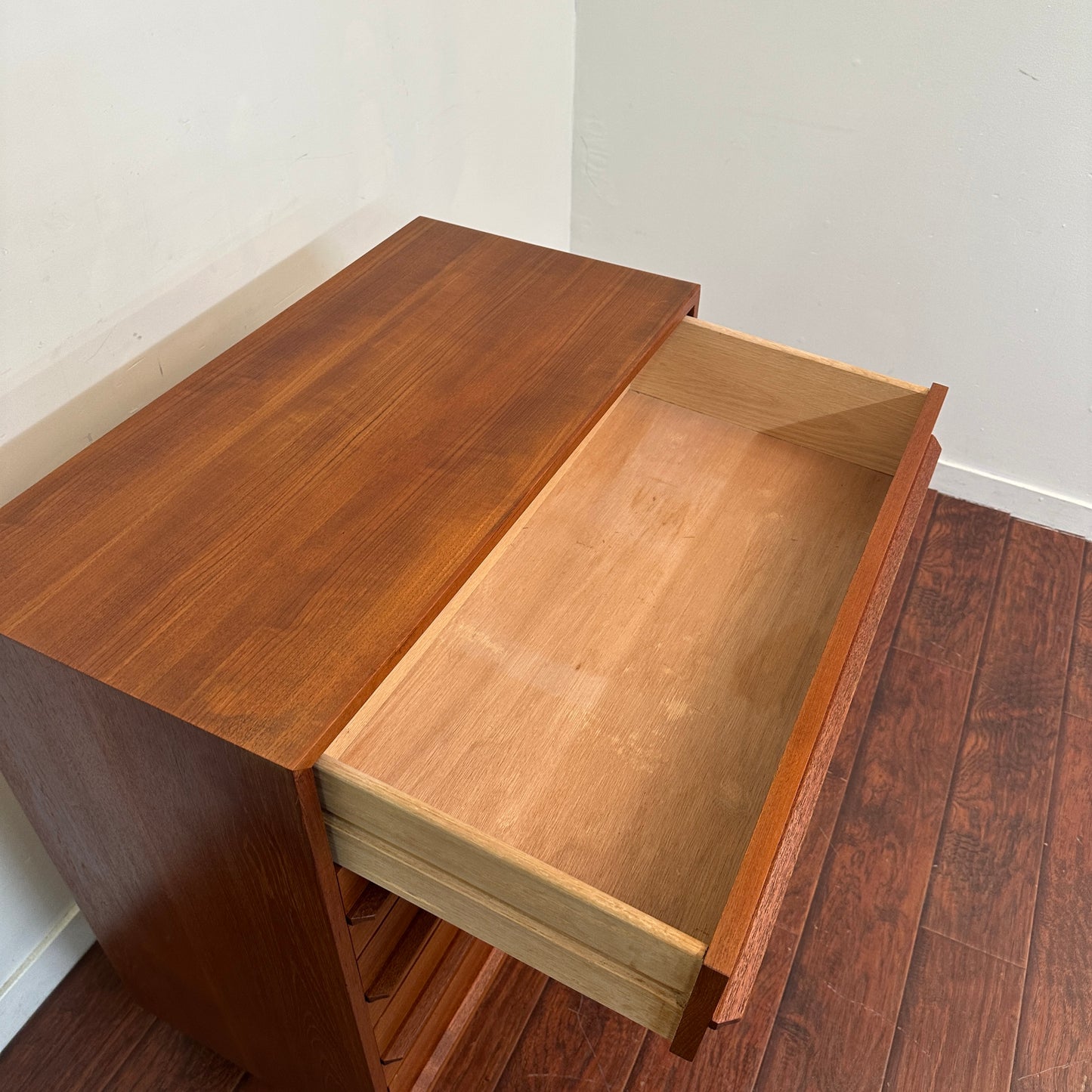 Scandinavian 5 Drawers Mid-Century Teak Highboy Dresser