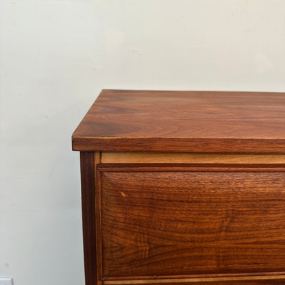 Vintage Walnut Five Drawers Highboy Dresser