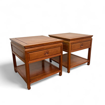 Ming Style Asian Rosewood Side Tables (x2)