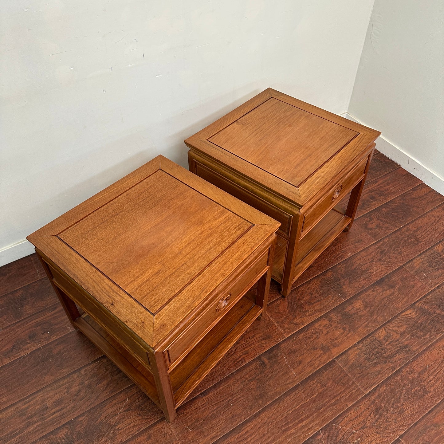 Ming Style Asian Rosewood Side Tables (x2)